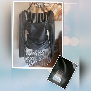SHEIN Black Faux Leather Crop Top